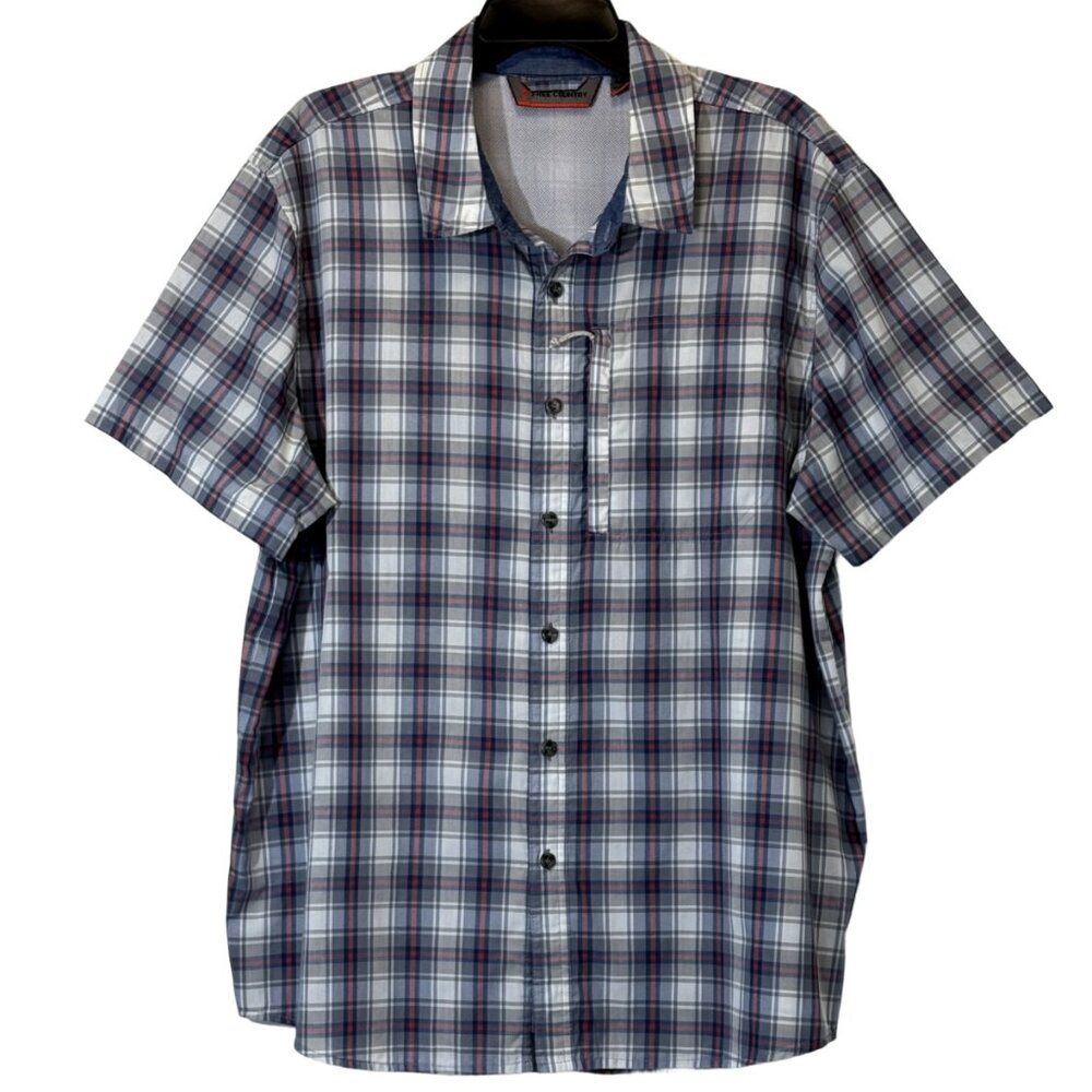 Men's Gray | Pink Plaid Shirt Size XXL